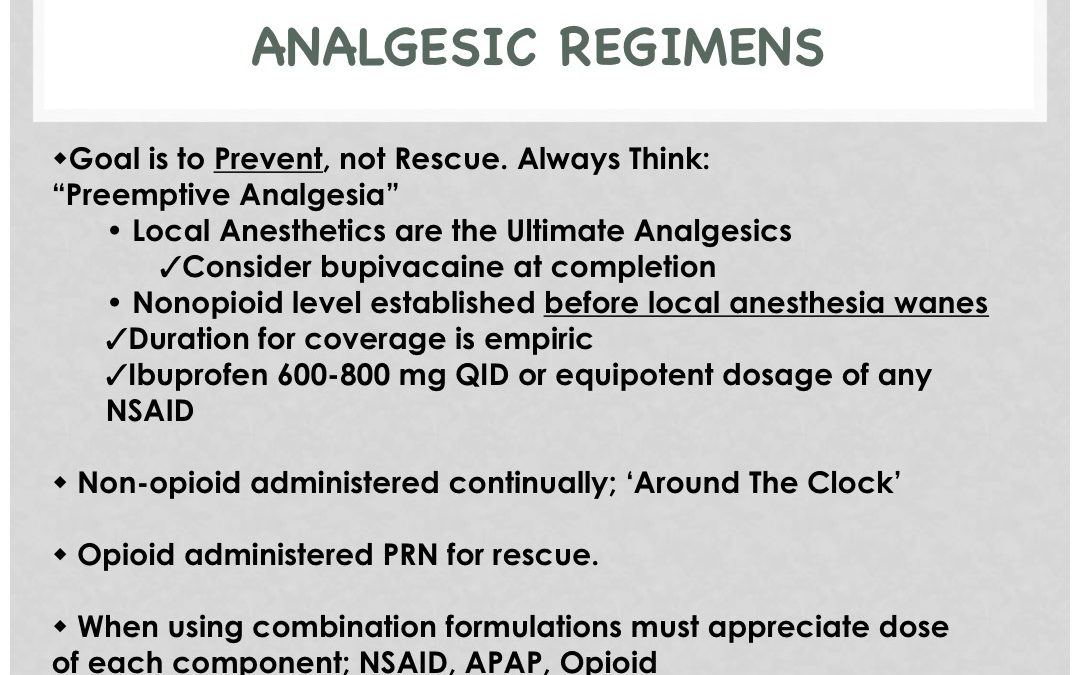 ANALGESIC REGIMENS